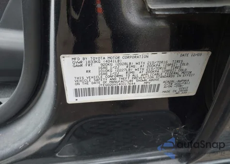 2004 Toyota Rav4 z USA, uszkodzony, nr VIN JTEGD20V140017644